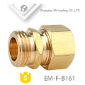 EM-F-B161 NPT union brass pipe fitting with hex nut